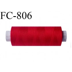 Bobine 500 m fil Polyester n° 120 rouge 500 mètres fil européen bobiné en Europe ou France certifié oeko tex