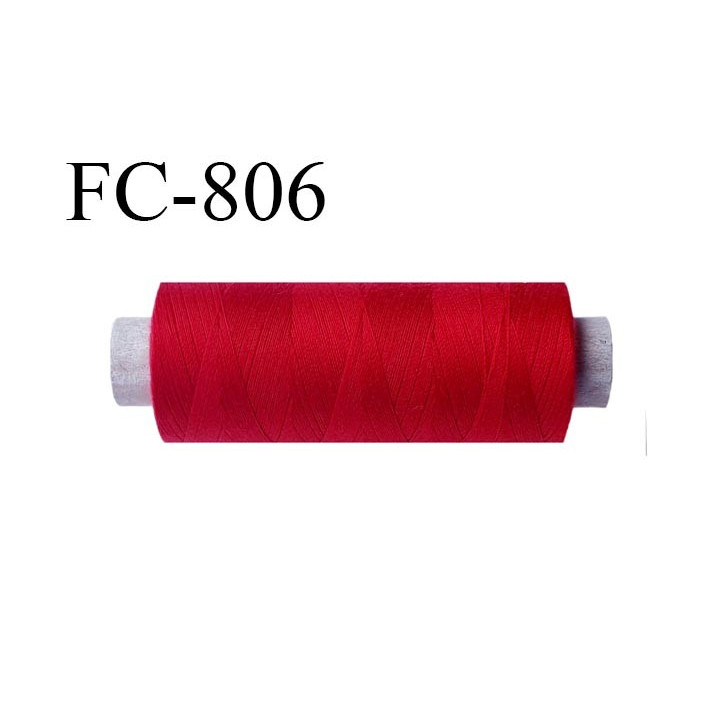 Bobine 500 m fil Polyester n° 120  rouge 500 mètres fil européen bobiné en Europe ou France certifié oeko tex