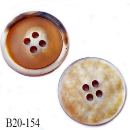 bouton 20 mm  pvc très haut de gamme couleur miel or avec reflet nacré 4 trous diamètre 20 millimètres très très beau