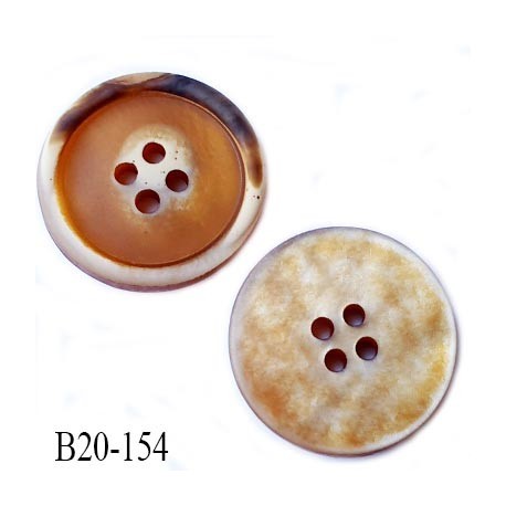 bouton 20 mm pvc très haut de gamme couleur miel or avec reflet nacré 4 trous diamètre 20 millimètres très très beau