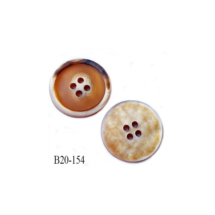 bouton 20 mm  pvc très haut de gamme couleur miel or avec reflet nacré 4 trous diamètre 20 millimètres très très beau