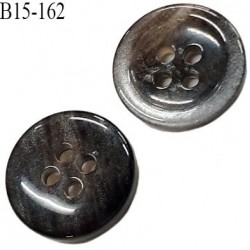 bouton 15 mm pvc très haut de gamme couleur anthracite et gris marbré veiné brillant 4 trous diamètre 15 millimètres