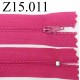 fermeture éclair longueur 13 cm couleur rose fushia non séparable zip nylon largeur 2.5 cm