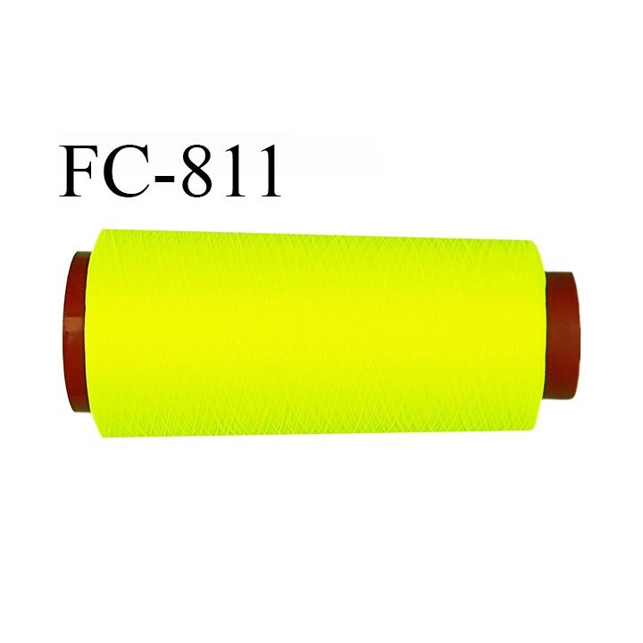 Cone de 1000 m fil mousse polyamide n° 120 couleur jaune fluo longueur de 1000 mètres bobiné en France