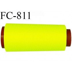 Cone de 2000 m fil mousse polyamide n° 120 couleur jaune fluo longueur de 2000 mètres bobiné en France