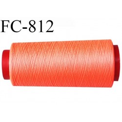 Cone de 1000 m fil mousse polyamide n° 120 couleur orange fluo longueur de 1000 mètres bobiné en France