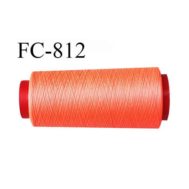 Cone de 1000 m fil mousse polyamide n° 120 couleur orange fluo longueur de 1000 mètres bobiné en France
