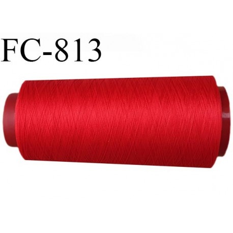 Cone de 1000 m fil mousse polyamide n° 120 couleur rouge longueur de 1000 mètres bobiné en France