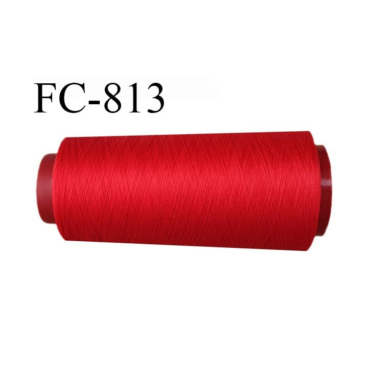 Cone de 5000 m fil mousse polyamide n° 120 couleur rouge longueur de 5000 mètres bobiné en France