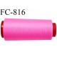 Cone de 1000 m fil mousse polyamide n° 120 couleur rose fluo longueur de 1000 mètres bobiné en France