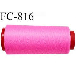 Cone de 1000 m fil mousse polyamide n° 120 couleur rose fluo longueur de 1000 mètres bobiné en France