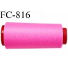 Cone de 1000 m fil mousse polyamide n° 120 couleur rose fluo longueur de 1000 mètres bobiné en France