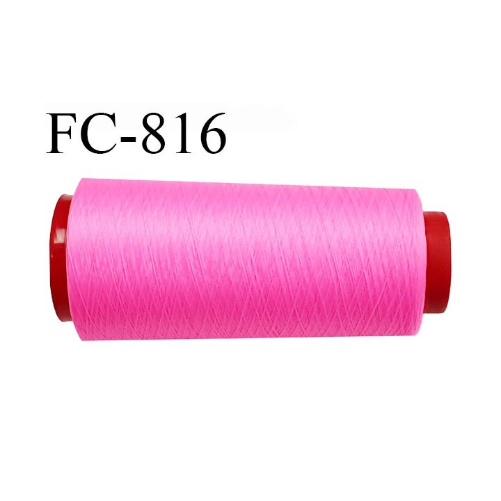 Cone de 5000 m fil mousse polyamide n° 120 couleur rose fluo longueur de 5000 mètres bobiné en France