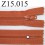 fermeture éclair longueur 13 cm couleur orange foncé non séparable zip nylon largeur 2.5 cm