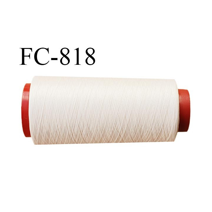 Cone de 2000 m fil mousse polyamide n° 120 couleur perle crème longueur de 2000 mètres bobiné en France