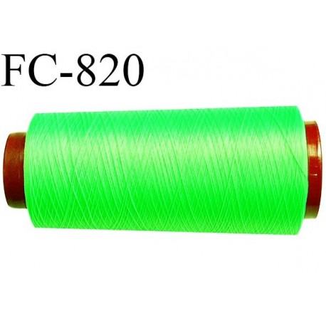 Cone de 1000 m fil mousse polyamide n° 120 couleur vert fluo longueur de 1000 mètres bobiné en France