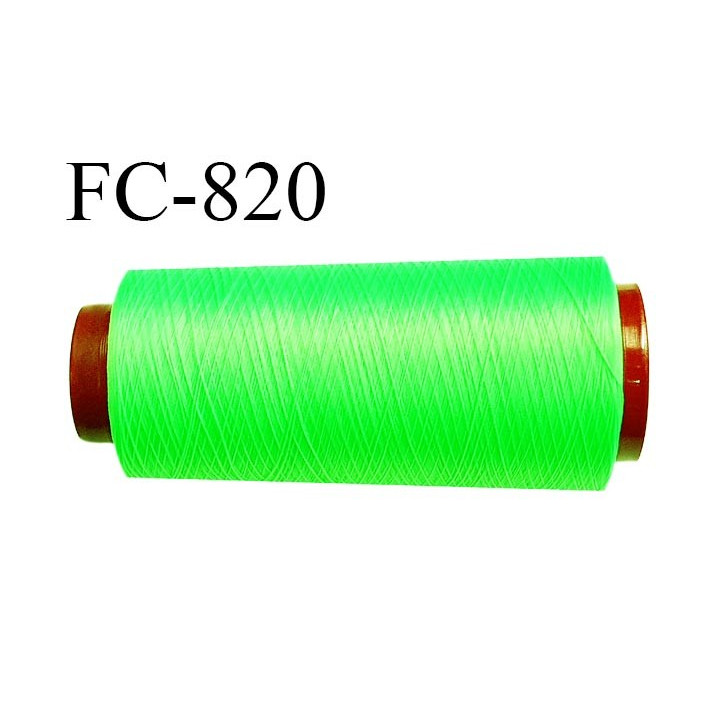 Cone de 2000 m fil mousse polyamide n° 120 couleur vert fluo longueur de 2000 mètres bobiné en France