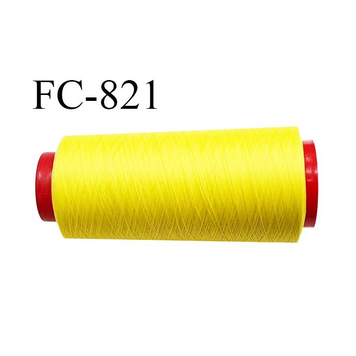 Cone de 1000 m fil mousse polyamide n° 120 couleur jaune citron longueur de 1000 mètres bobiné en France
