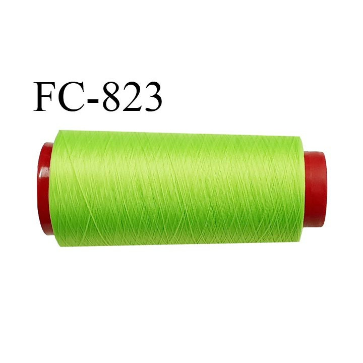 Cone de 2000 m fil mousse polyamide n° 120 couleur vert anis longueur de 2000 mètres bobiné en France