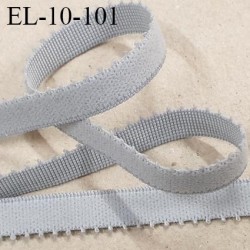 élastique lingerie picot 10 mm couleur gris fabriqué en France largeur 9+1 mm picot prix au mètre