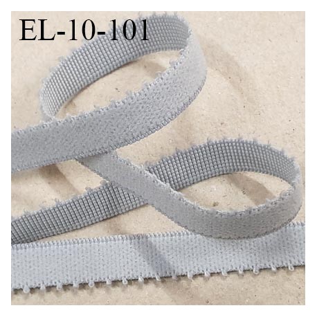 élastique lingerie picot 10 mm couleur gris fabriqué en France largeur 9+1 mm picot prix au mètre