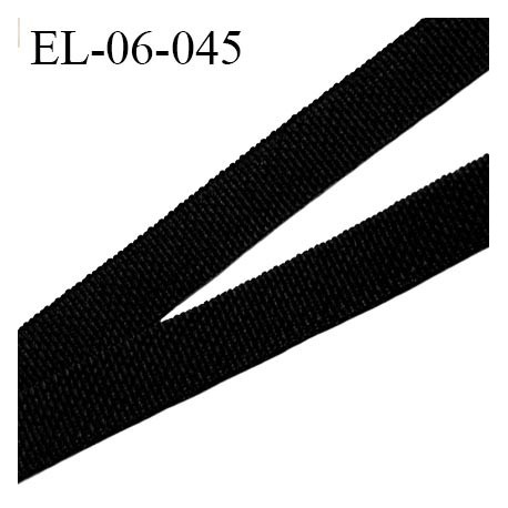 Elastique 6 mm spécial lingerie petit grain polyamide élasthanne couleur noir fabriqué en France largeur 6 mm prix au mètre