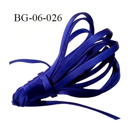 ruban galon devant bretelle 6 mm pour sg ou lingerie couleur bleu lazuli satin attache pour les anneaux prix au mètre