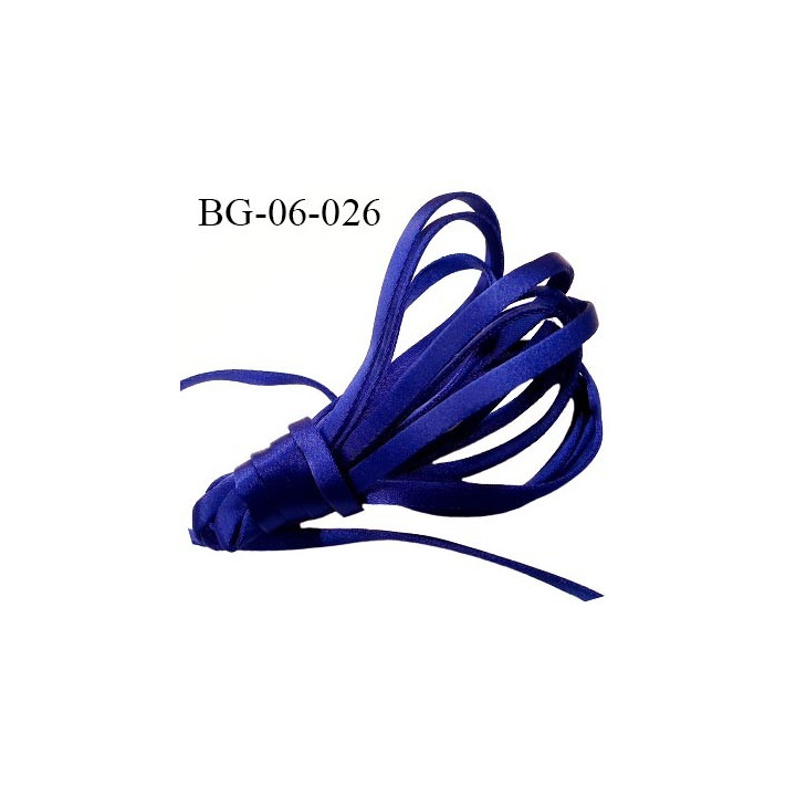 ruban galon devant bretelle 6 mm pour sg ou lingerie couleur bleu lazuli satin attache pour les anneaux  prix au mètre