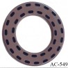 Anneau pvc 41 mm pour lingerie ou autre couleur taupe marron brillant pointillé noir diamètre extérieur 41 mm intérieur 24 mm