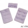 Agrafe attache 38 mm de sg 3 rangés 2 crochets largeur 38 mm hauteur 55 mm couleur orchidée ou lilas clair fabriqué en Europe