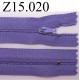 fermeture éclair longueur 15 cm couleur mauve non séparable zip nylon largeur 2.5 cm