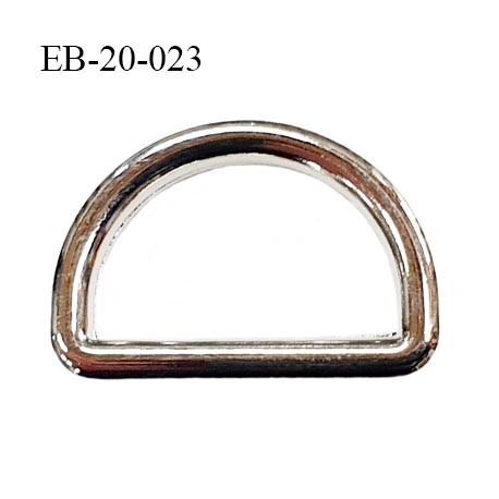 Boucle etrier 16 mm intérieur anneau demi rond fermé métal couleur chromé largeur extérieur 2 cm intérieur 1.6 cm hauteur 1.4 cm