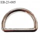 Boucle etrier 18.2 mm intérieur anneau demi rond fermé métal chromé largeur extérieur 2.3 cm intérieur 1.8 cm hauteur 1.7 cm