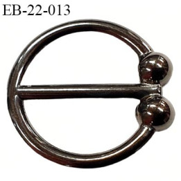 Boucle anneau étrier 15.5 mm intérieur anneau  rond fermé métal couleur acier chromé diamètre extérieur 2.1 cm intérieur 1.5 cm