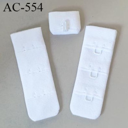 Agrafe attache 19 mm de sg  soutien gorge 3 rangés 1 crochets largeur 19 mm hauteur 55 mm couleur blanc fabriqué en France