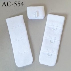 Agrafe attache 19 mm de sg  soutien gorge 3 rangés 1 crochets largeur 19 mm hauteur 55 mm couleur blanc fabriqué en France