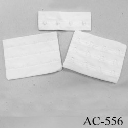 Agrafe attache 76 mm de soutien gorge 3 rangées 4 crochets largeur 76 mm hauteur 55 mm couleur blanc fabriqué en France