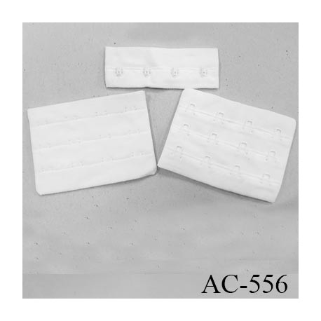 Agrafe attache 76 mm de soutien gorge 3 rangées 4 crochets largeur 76 mm hauteur 55 mm couleur blanc fabriqué en France