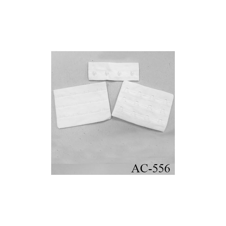 Agrafe attache 76 mm de soutien gorge 3 rangées 4 crochets largeur 76 mm hauteur 55 mm couleur blanc fabriqué en France