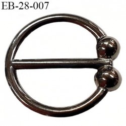 Boucle anneau étrier 22 mm intérieur anneau  rond fermé métal couleur acier chromé diamètre extérieur 2.8 cm intérieur 2.2 cm