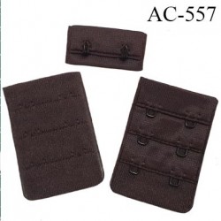 Agrafe attache 38 mm de sg 3 rangés 2 crochets largeur 38 mm hauteur 55 mm couleur marron foncé fabriqué en Europe