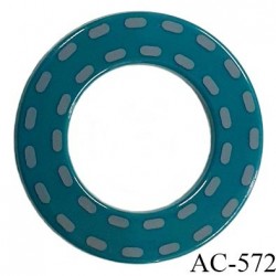 Anneau pvc 41 mm pour lingerie ou autre couleur vert brillant et pointillé gris diamètre extérieur 41 mm intérieur 24 mm