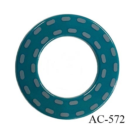Anneau pvc 41 mm pour lingerie ou autre couleur vert brillant et pointillé gris diamètre extérieur 41 mm intérieur 24 mm