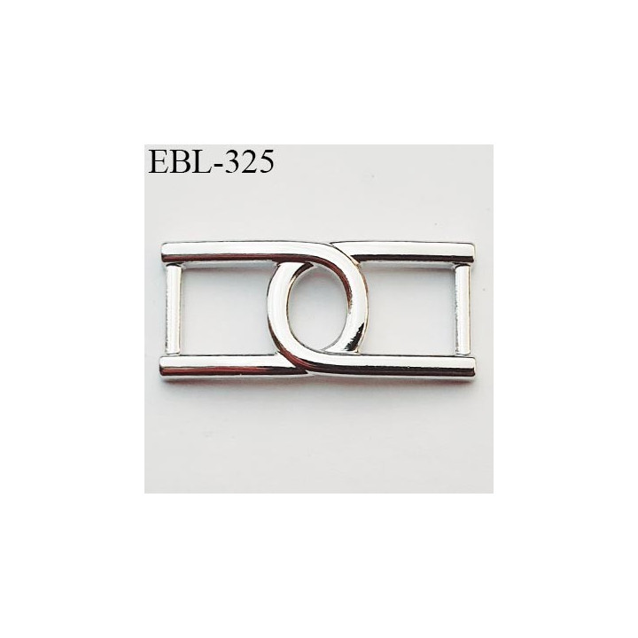 réglette ou boucle de réglage de bretelle pour soutien gorge ou autre en métal chromé   largeur intérieur 10 mm  hauteur 36 mm