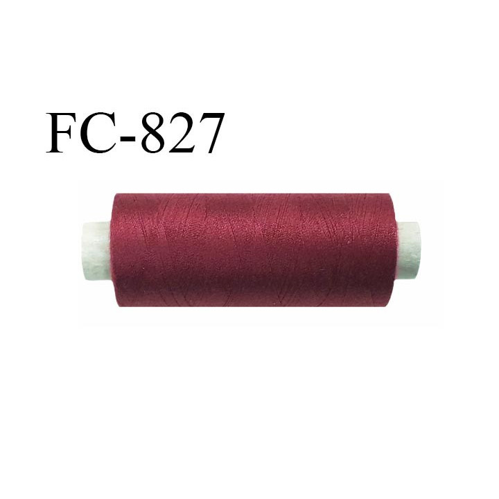 Bobine 500 m fil Polyester n° 120  bordeaux 500 mètres fil européen bobiné en Europe ou France certifié oeko tex