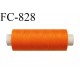 Bobine 500 m fil Polyester n° 120 orange 500 mètres fil européen bobiné en Europe ou France certifié oeko tex
