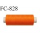 Bobine 500 m fil Polyester n° 120 orange 500 mètres fil européen bobiné en Europe ou France certifié oeko tex