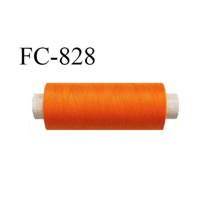 Bobine 500 m fil Polyester n° 120  orange 500 mètres fil européen bobiné en Europe ou France certifié oeko tex