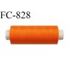 Bobine 500 m fil Polyester n° 120 orange 500 mètres fil européen bobiné en Europe ou France certifié oeko tex