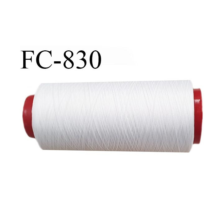 Cone de 5000 m fil mousse polyamide n° 120 couleur blanc longueur de 5000 mètres bobiné en France